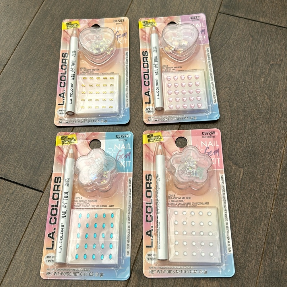 L.A. COLORS Nail Gem Kit, Nail Art Beauty Fashion Accessories Stickers Self Care